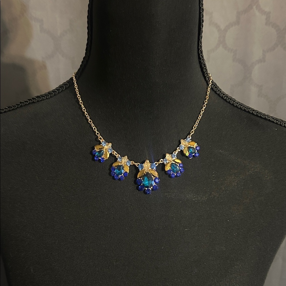 Monet Elegant Blue and Gold Necklace